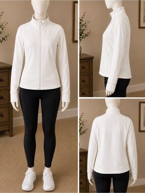 all in motion Women's White Full-Zip Active Jacket
